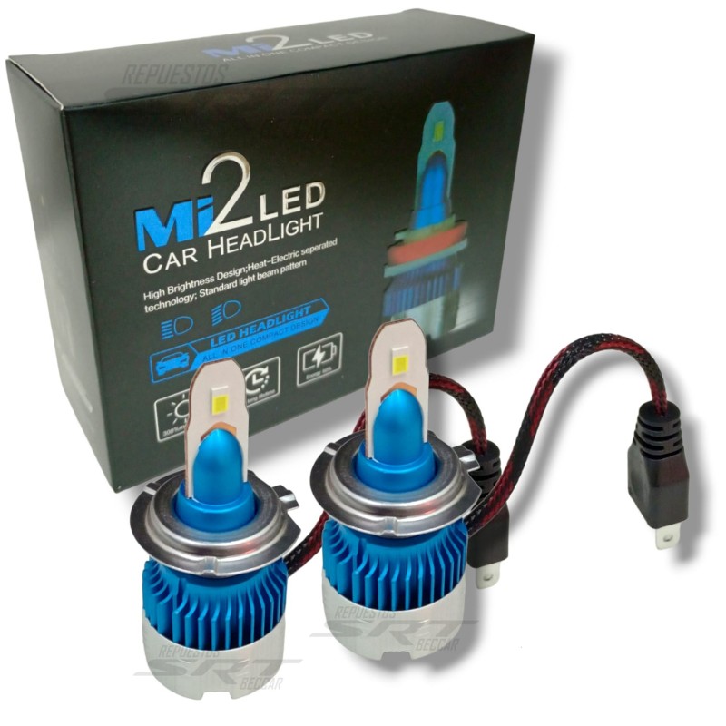 Kit Cree Led H7 Mi2 Chip Csp Luz Baja 30000 Lumens